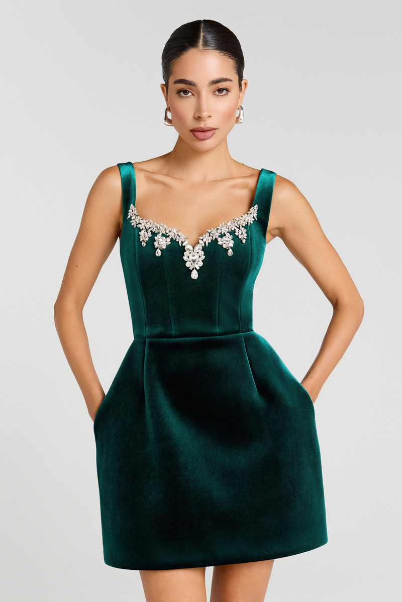 NADINE MERABI Blair Green Dress outlook