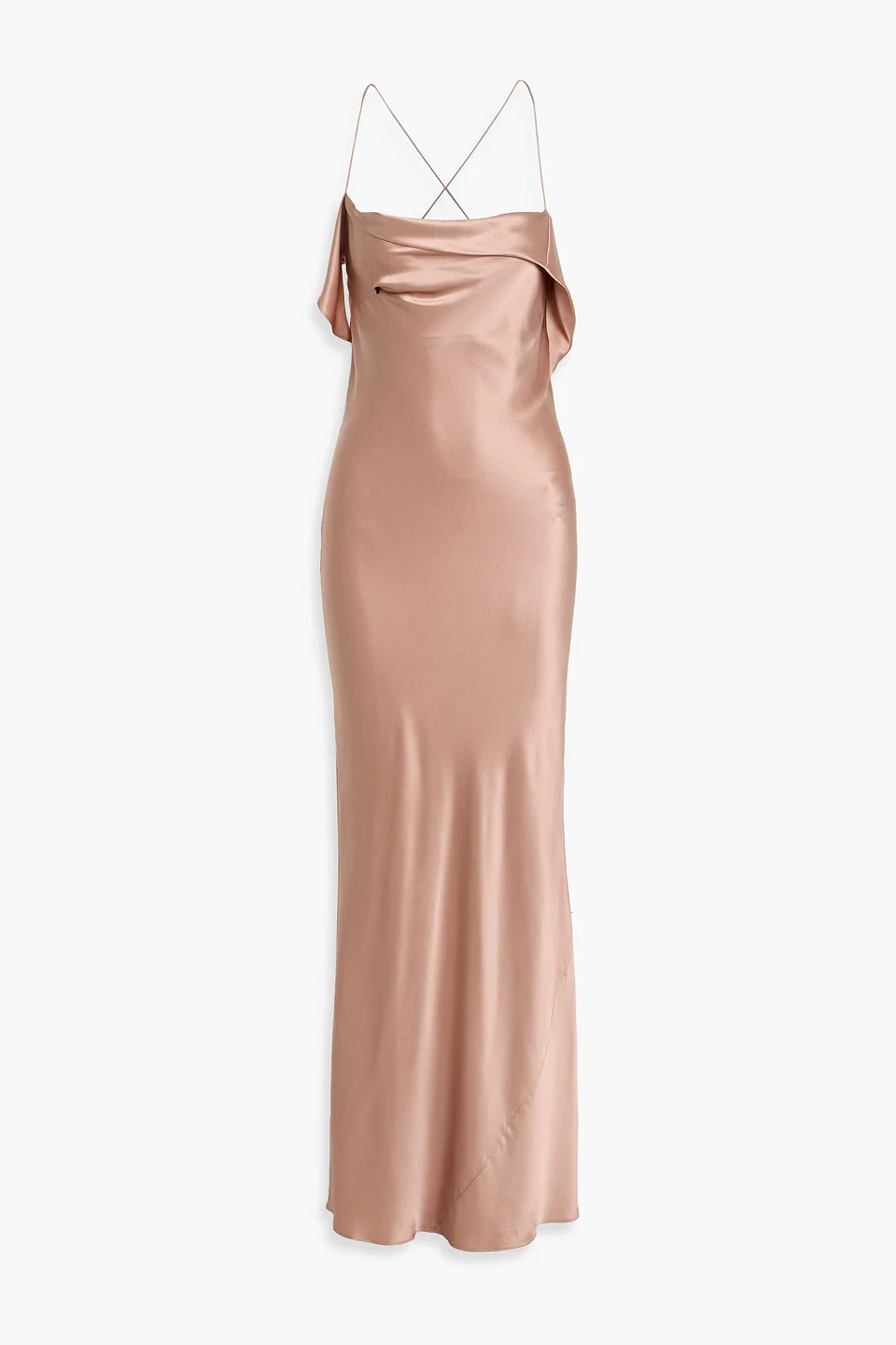 Draped silk-satin gown - 1