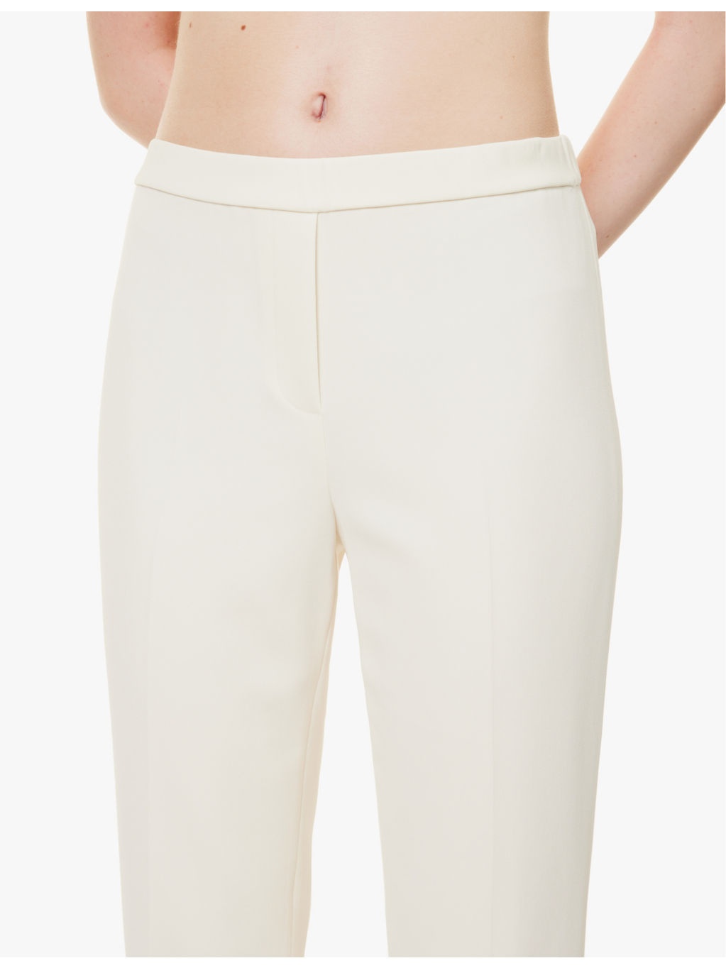 Treeca cropped slim-leg mid-rise crepe trousers - 5
