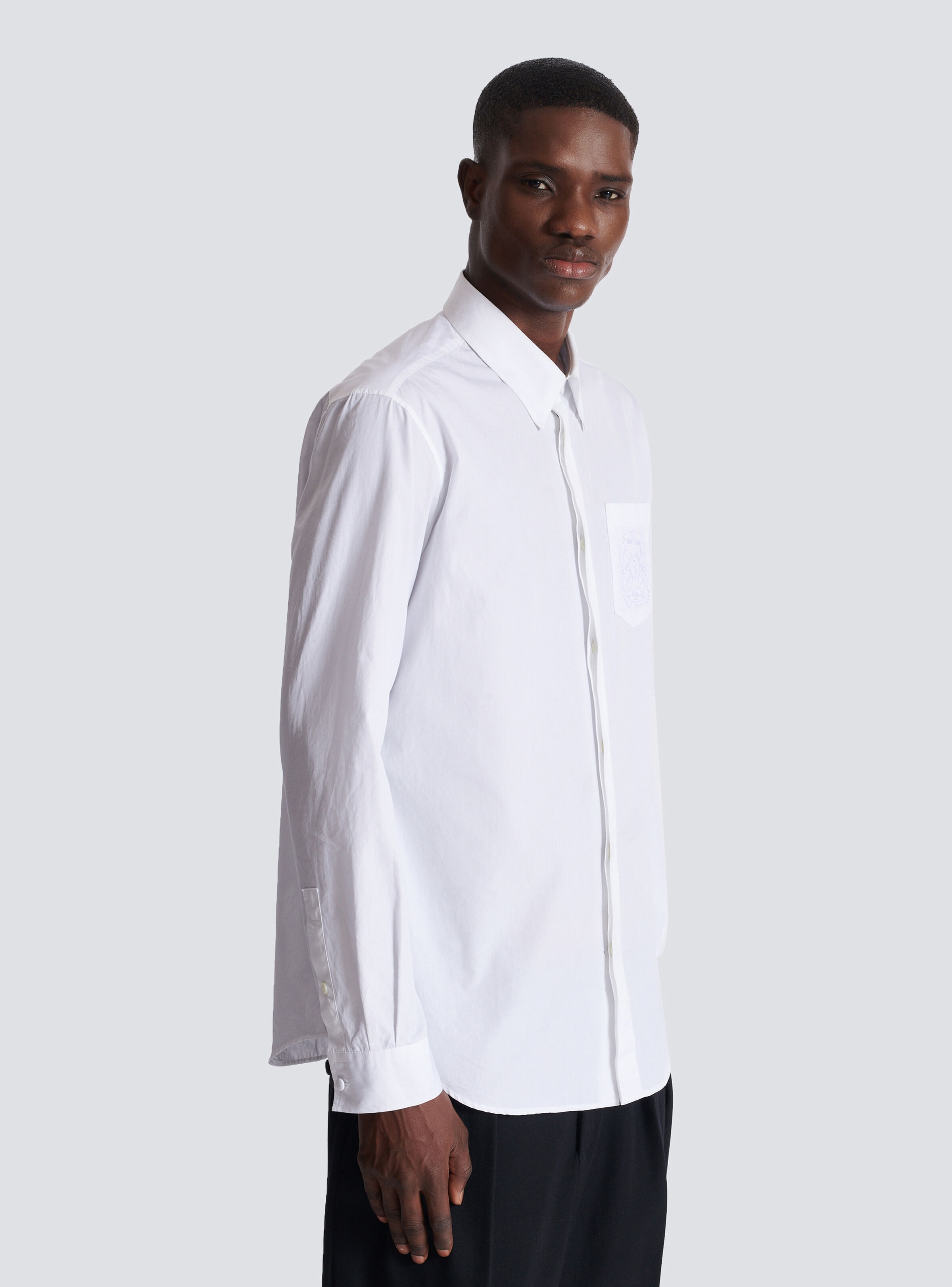 Balmain Écusson embroidered poplin shirt - 6