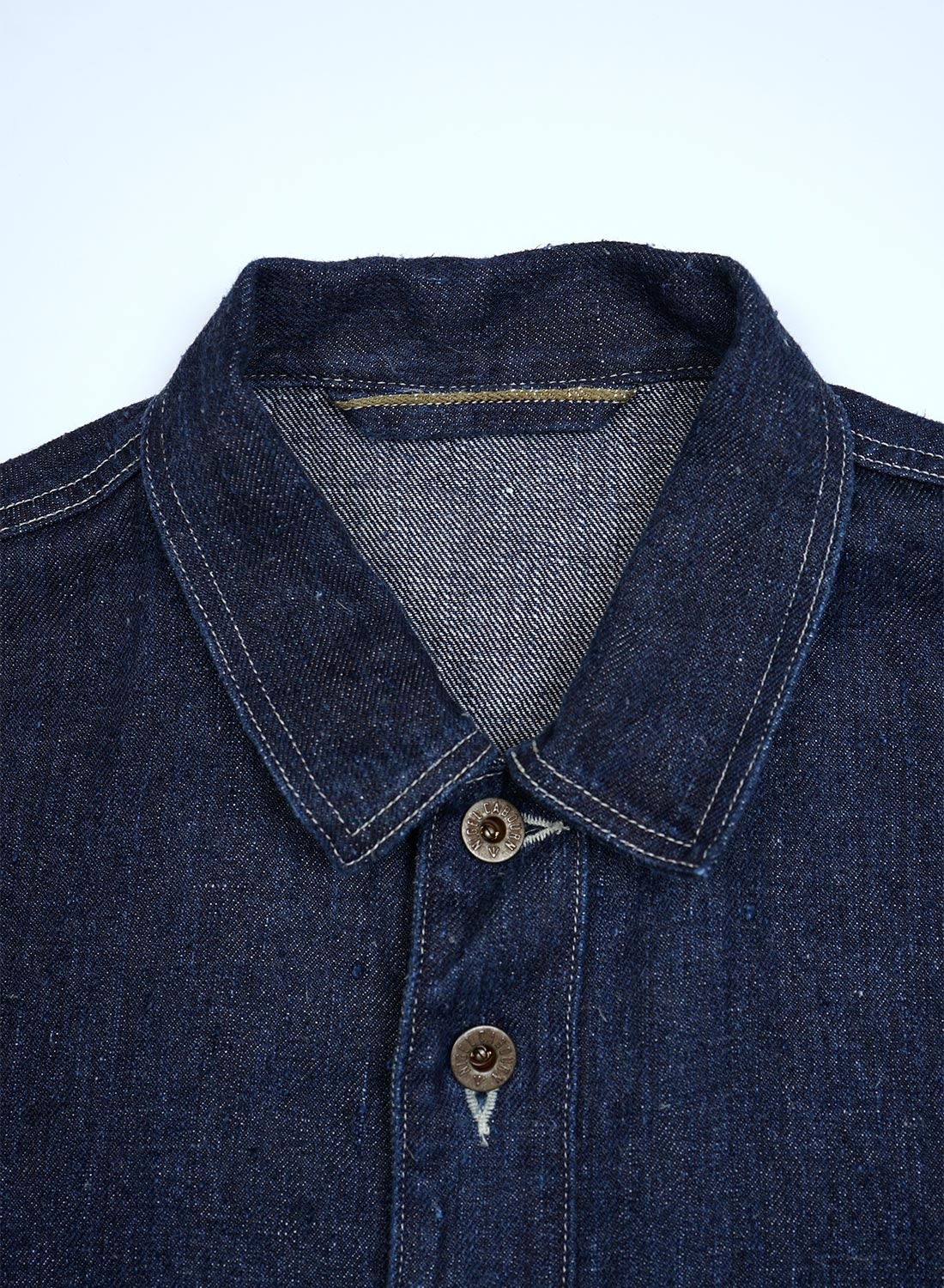US Army Denim Jacket Hemp Denim in Indigo - 3