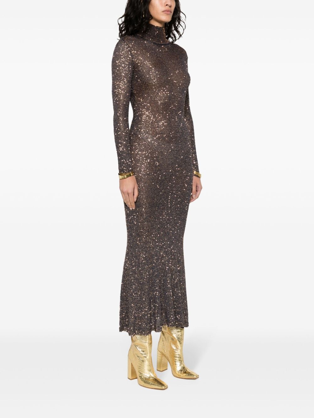 sequinned long dress - 3