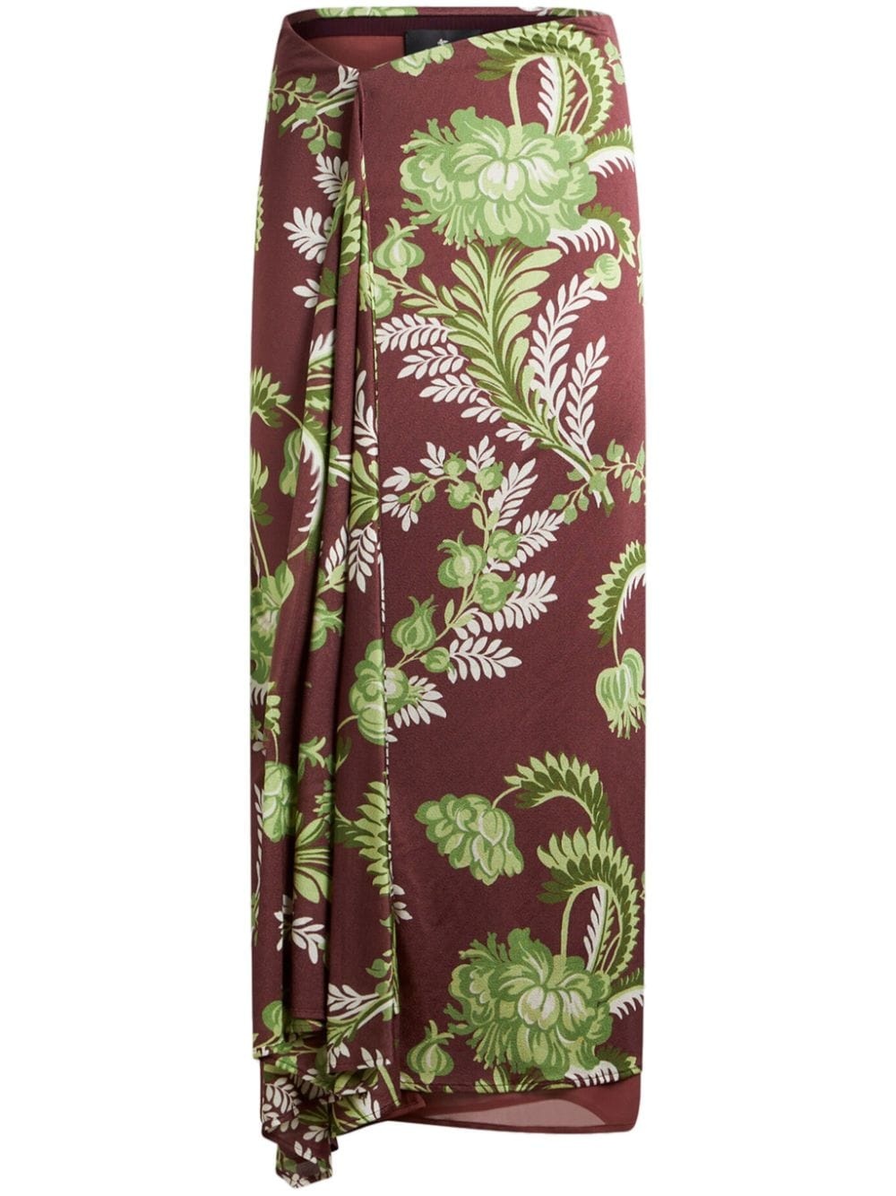floral-print midi skirt - 1