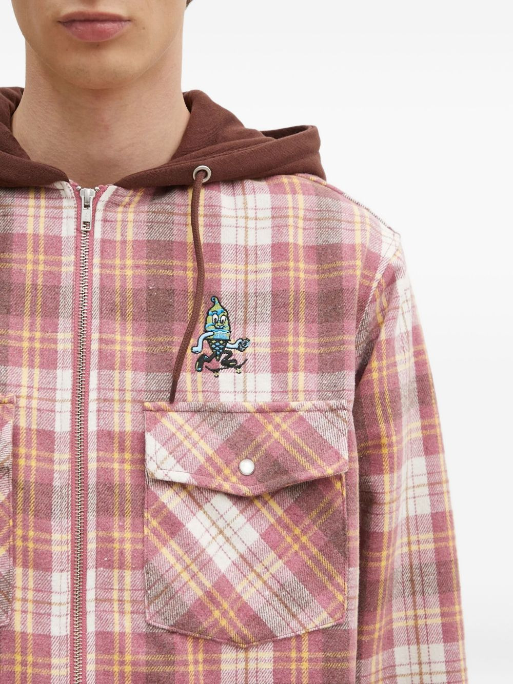 hooded plaid shirt - 4