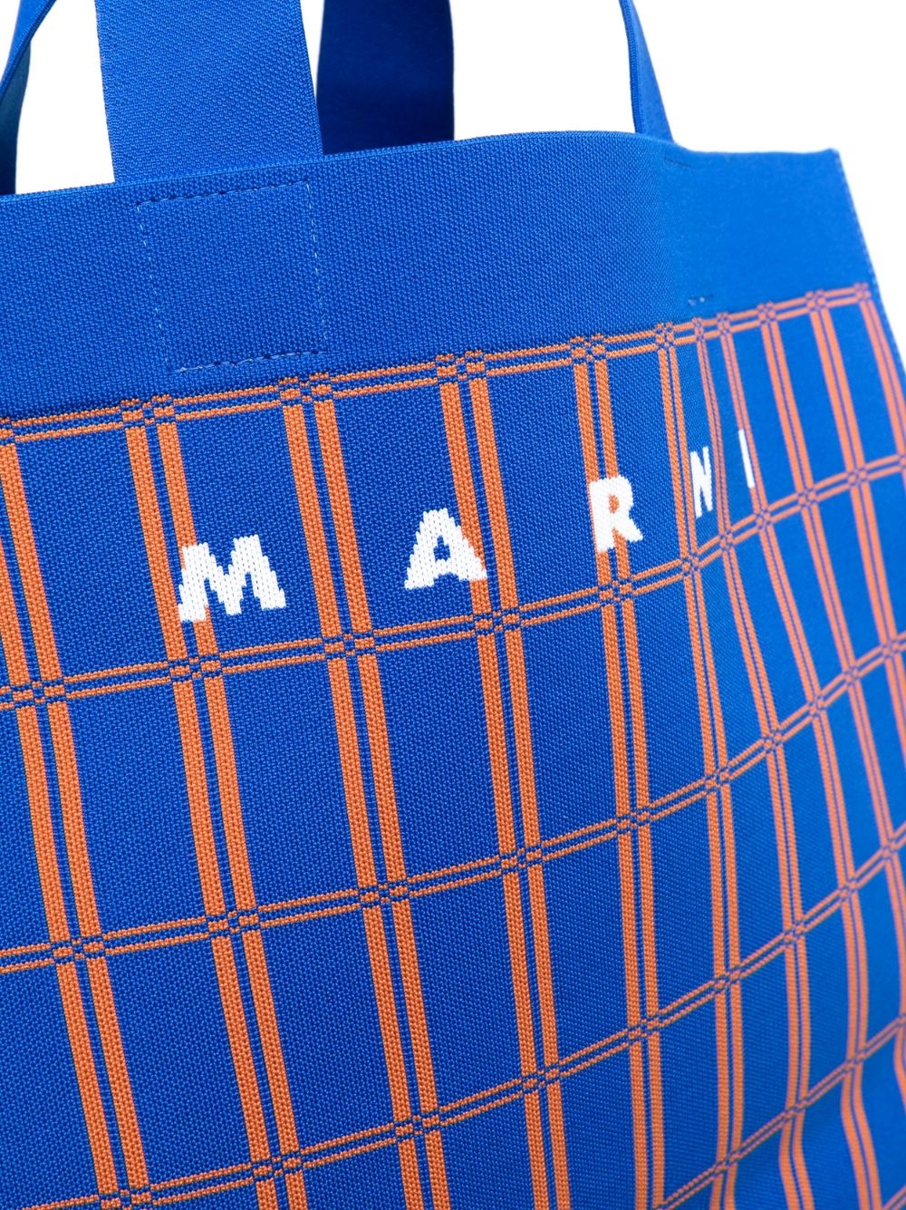 logo-printed checked tote - 5