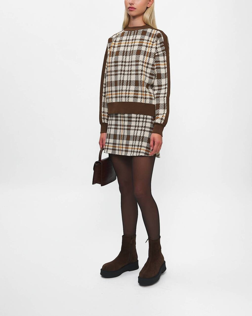 Skirt Tendai Eco Check Brown - 3