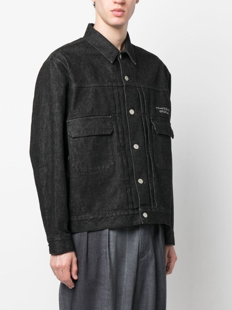 graphic-print denim jacket - 4