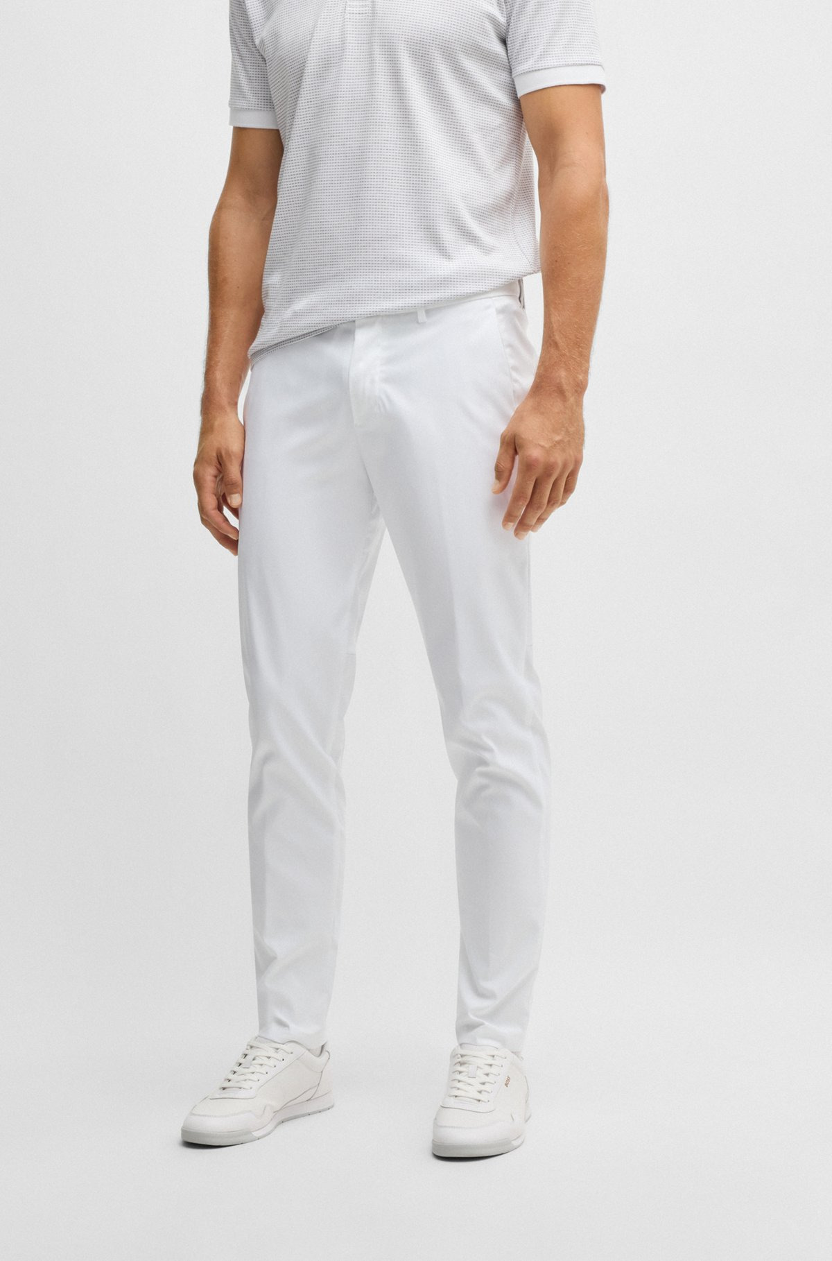 REGULAR-FIT CHINOS WITH HIDDEN DRAWCORD AND TAPERED LEG - 2