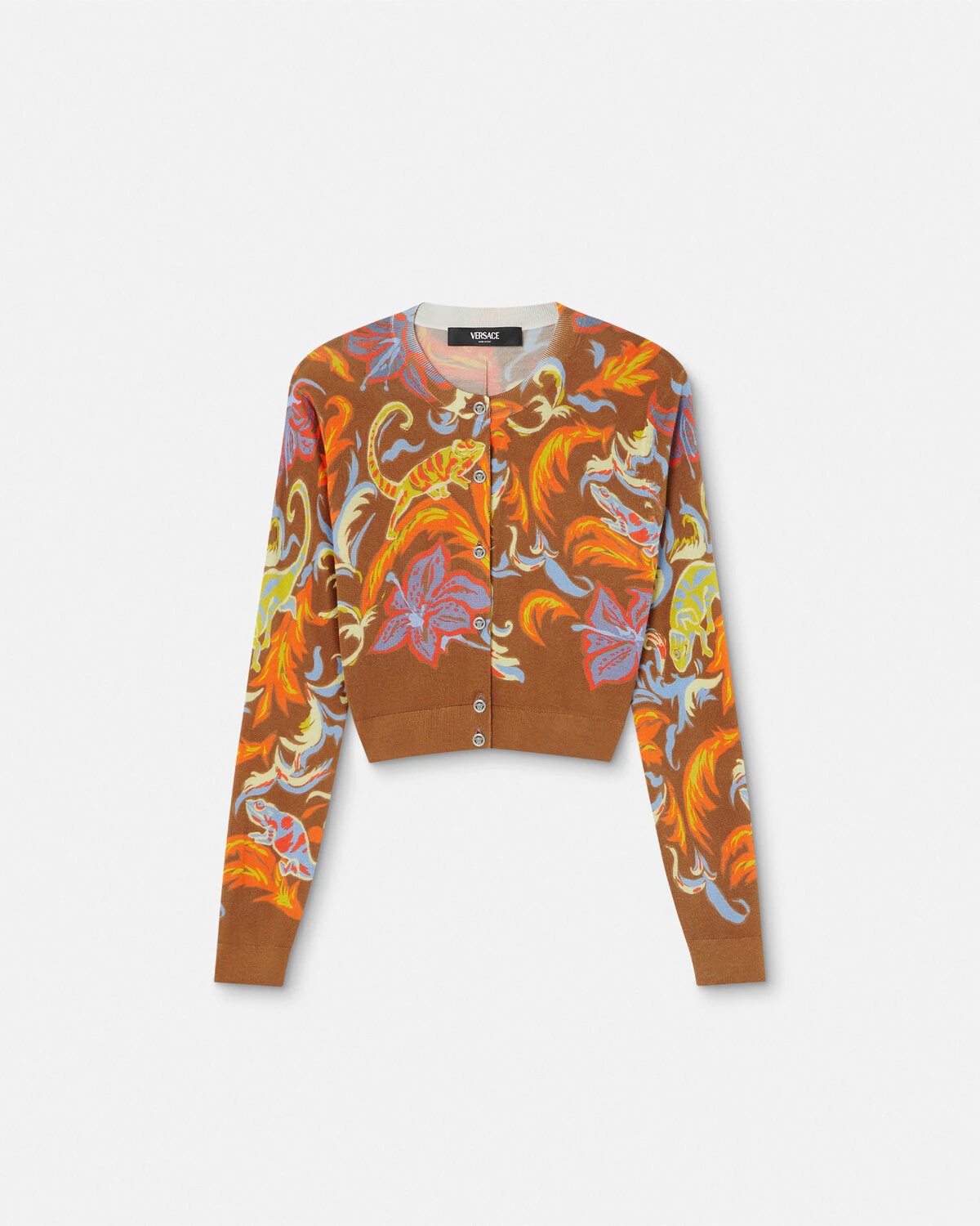 Exotic Barocco Silk Crop Knit Cardigan - 1