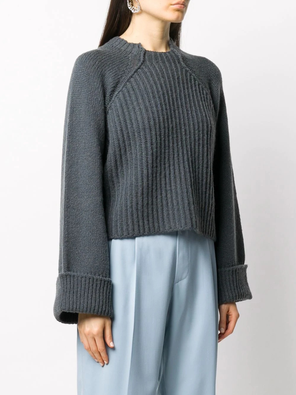 cut-out ribbed sweater - 3