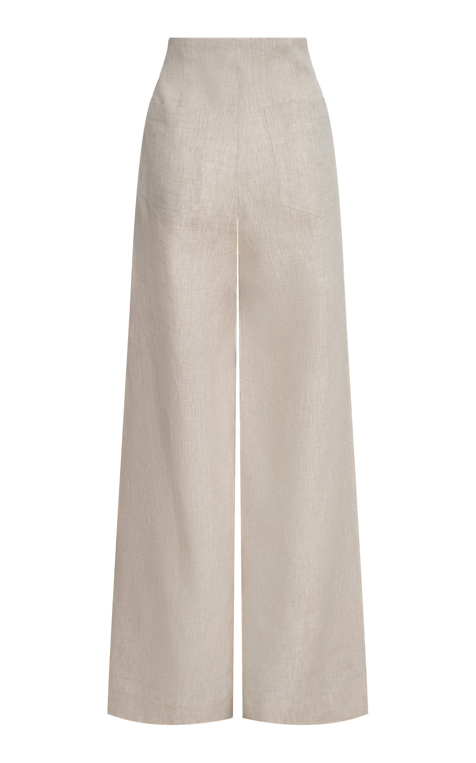 Me Hablas Linen Wide-Leg Pants khaki - 5