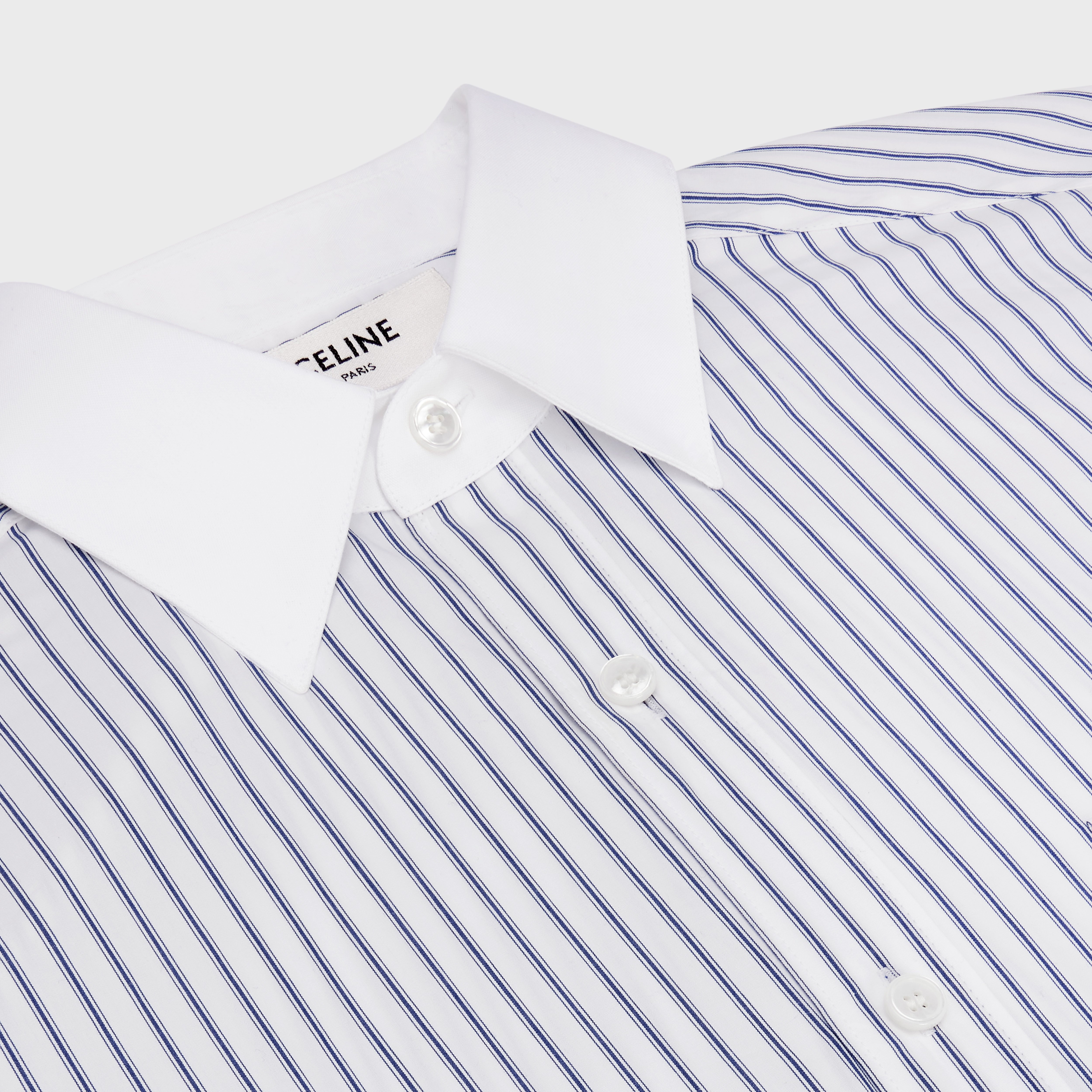 CROPPED SHIRT IN STRIPED COTTON - 3