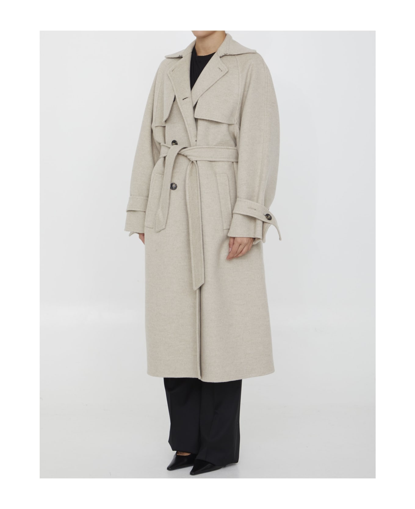 Falcone Double-breasted Long-sleeved Coat - 2