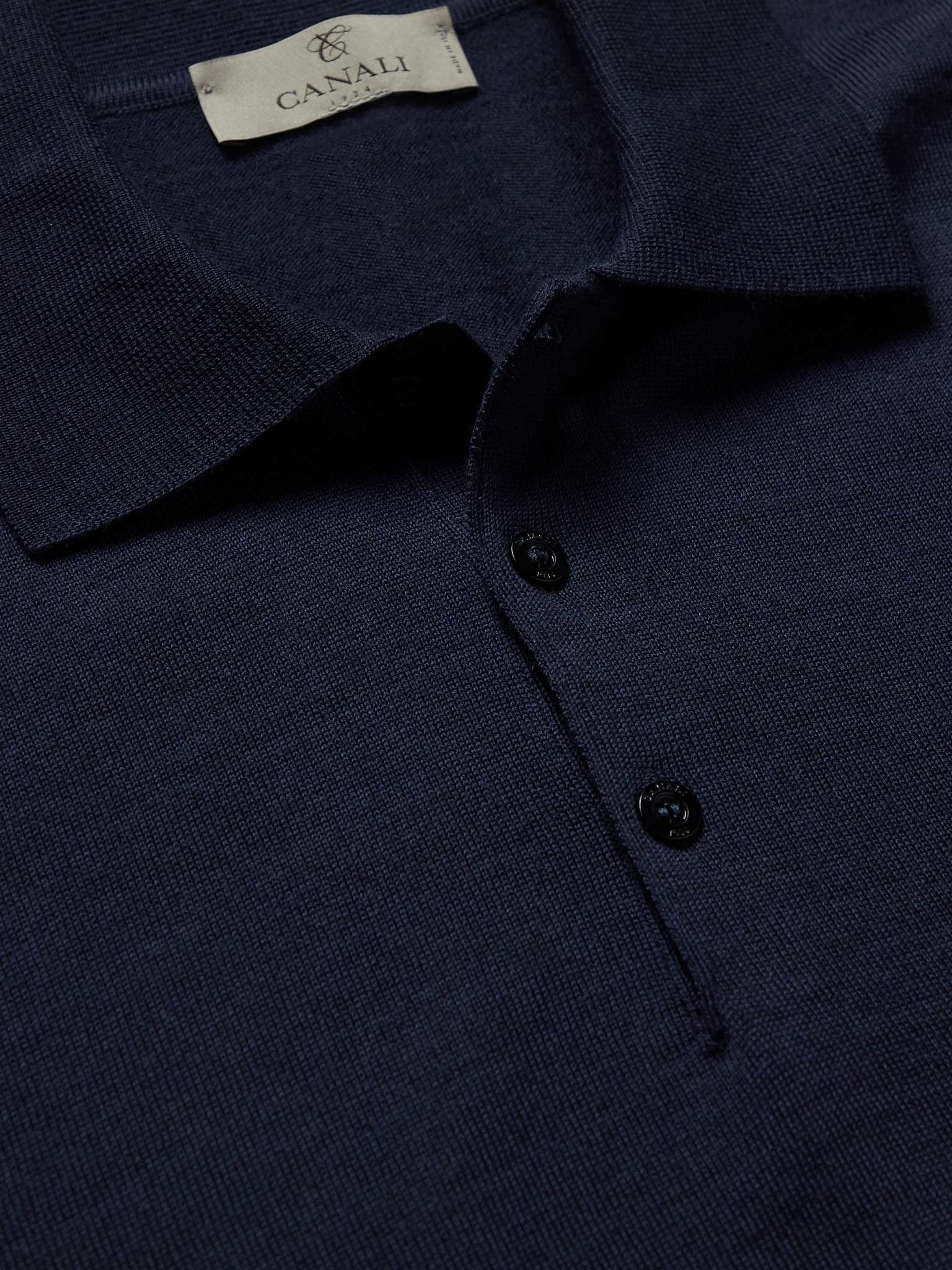 Slim-Fit Merino Wool Polo Shirt - 5