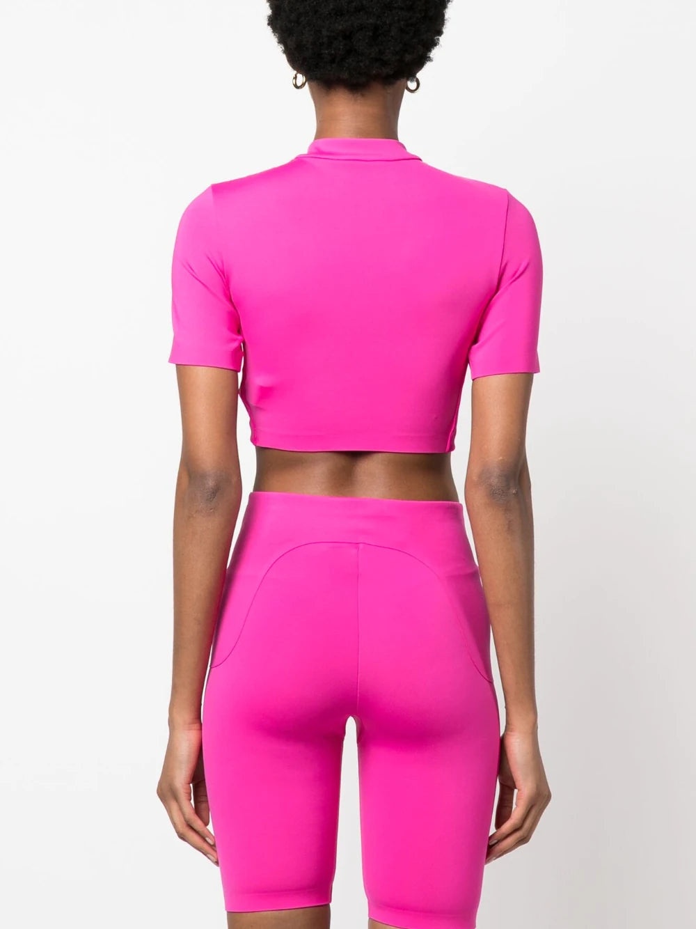 OFF-WHITE WOMEN Zipped Logo Crop Top Rhodium Red - 8