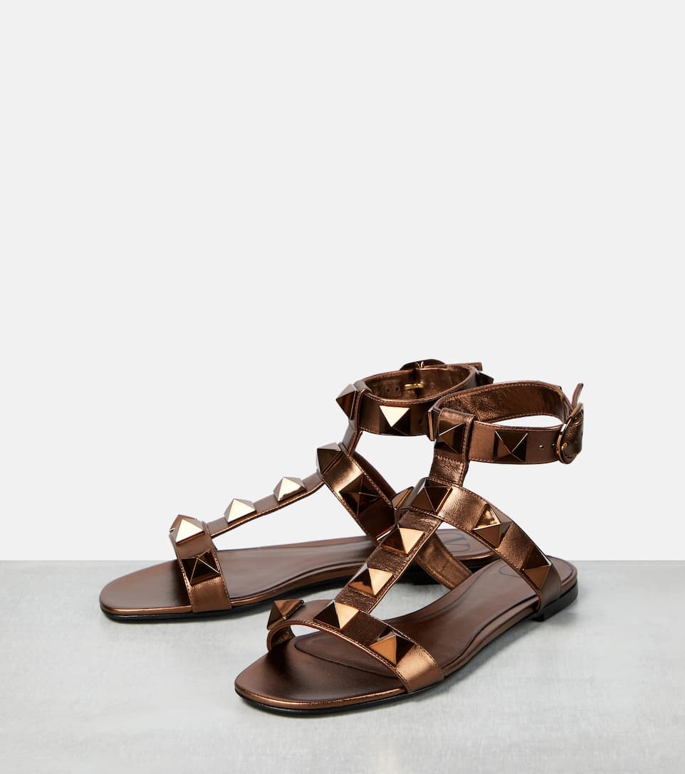 Roman Stud metallic leather sandals - 5