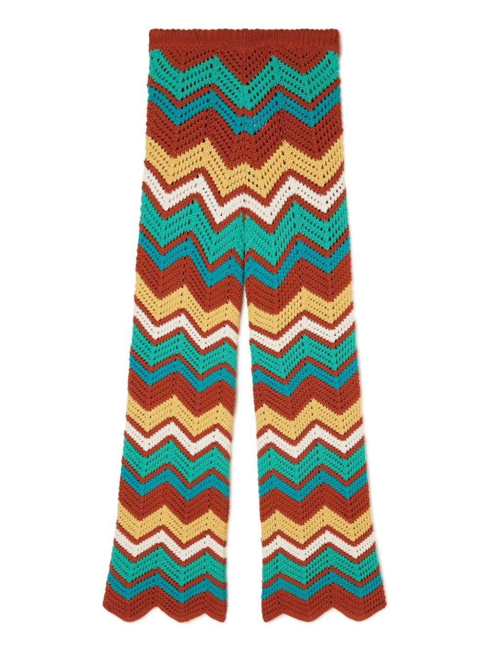 Kaleidoscopic chevron knit trousers - 7