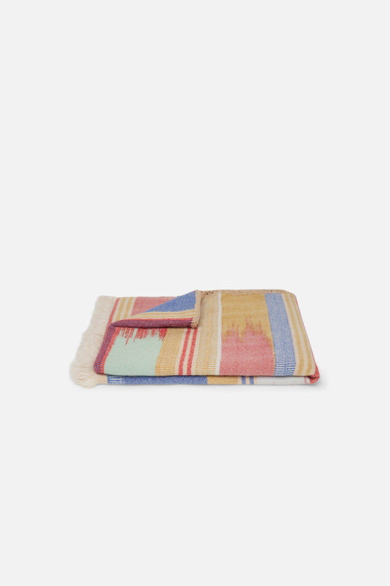 The Elder Statesman BLANKET STRIPE WOVEN THROW outlook