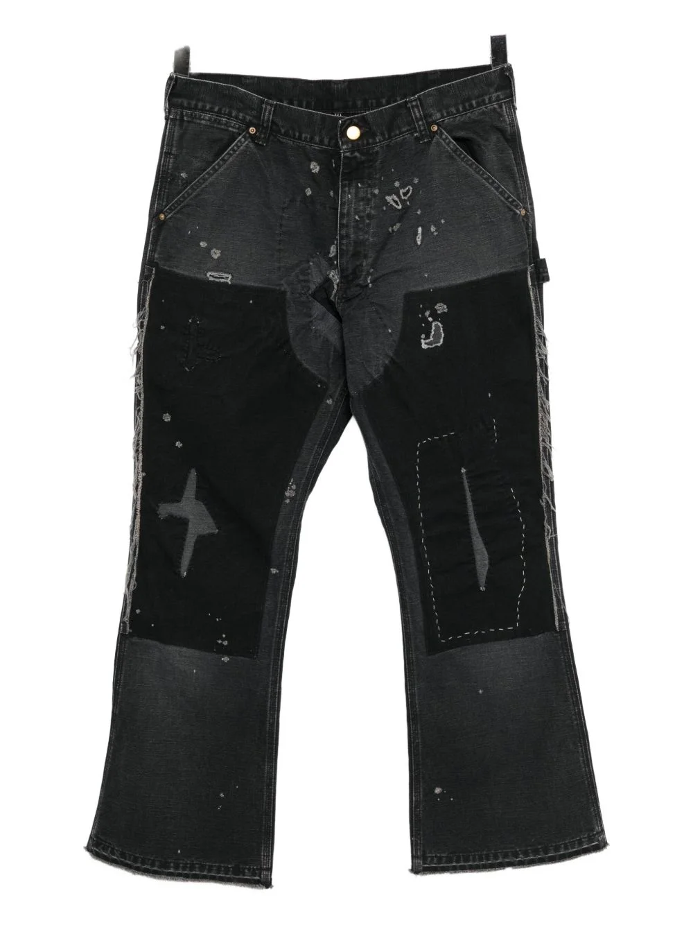 patchwork bootcut jeans - 1