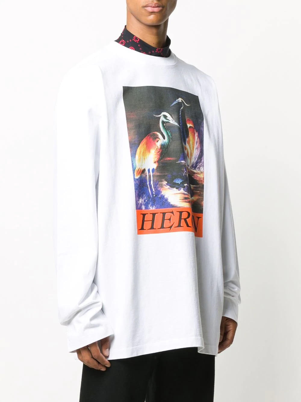 long sleeve heron print jumper - 3