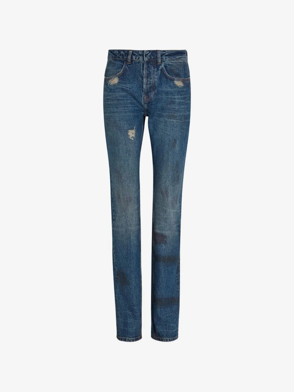 distressed-effect stained jeans - 1