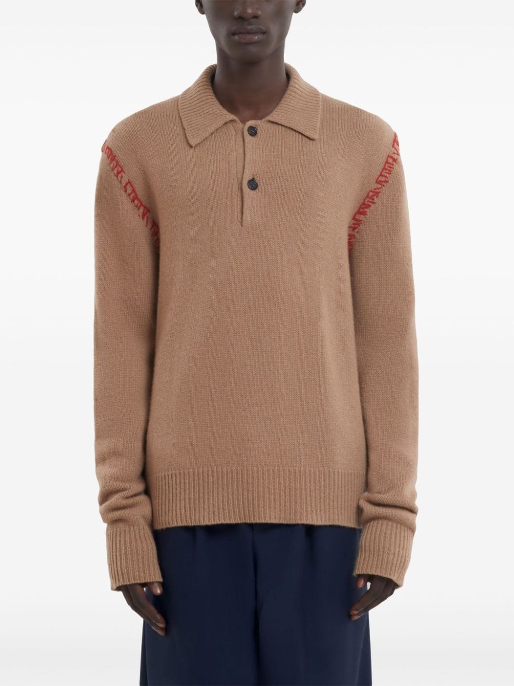 knitted polo shirt - 3