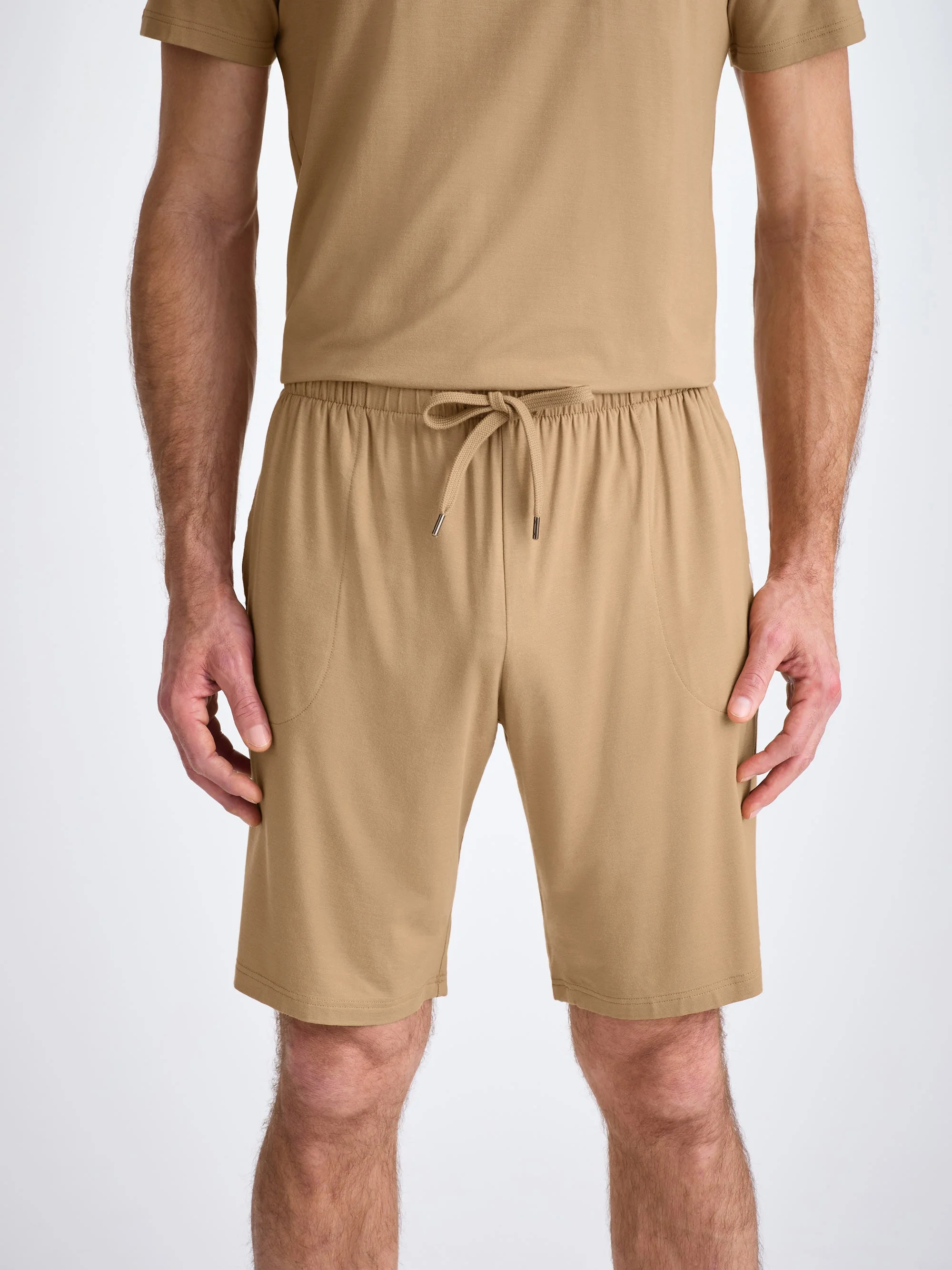 Men's Lounge Shorts Basel Micro Modal Stretch Camel - 1