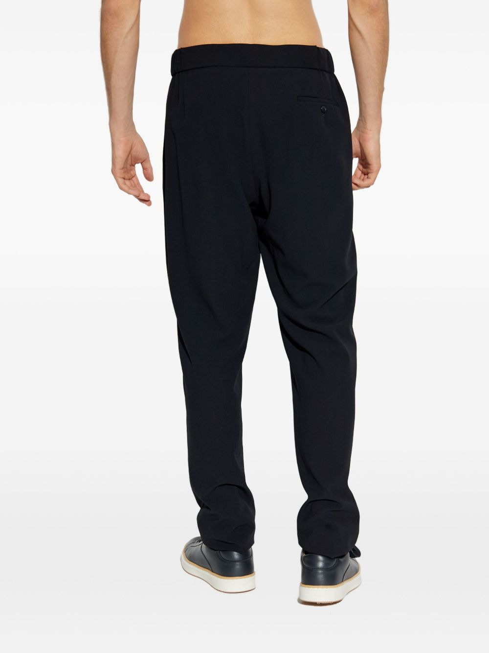 pleated wool straight-leg trousers - 4