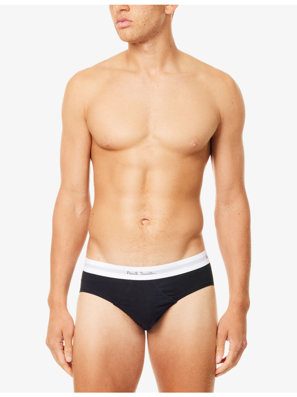 Branded-Waistband Pack of Three Cotton-Jersey Briefs - 2