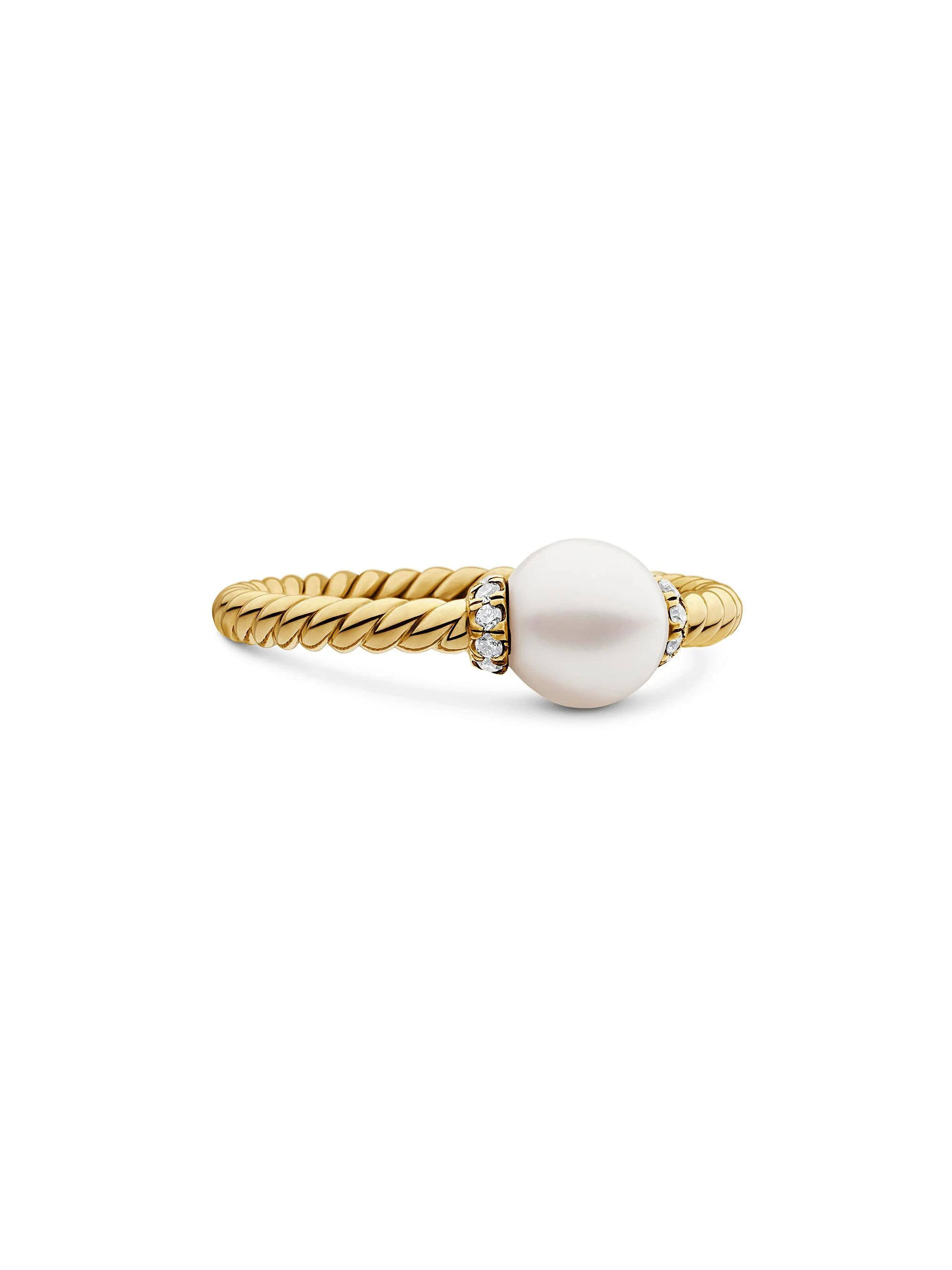 Women's Petite Solari Station Ring In 18K Yellow Gold - Pearl - 1