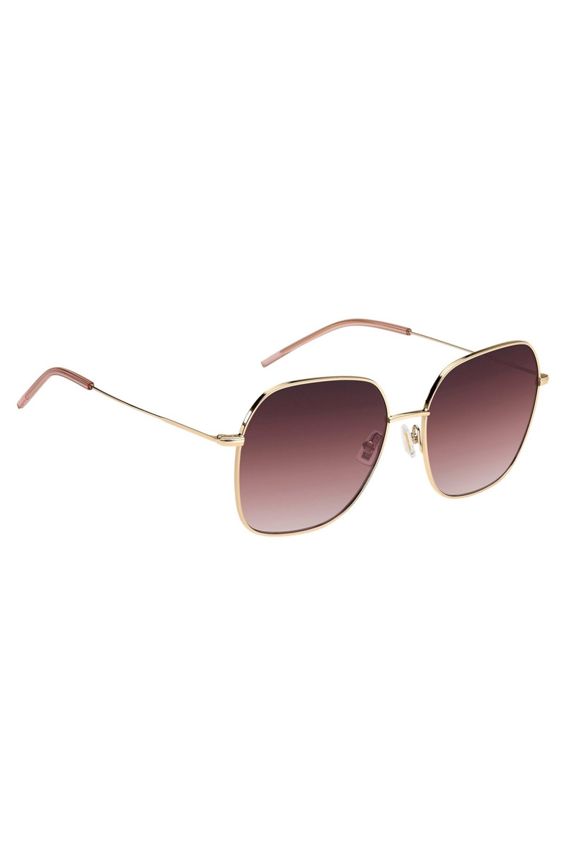 GOLD-TONE SUNGLASSES WITH PINK DETAILS 4