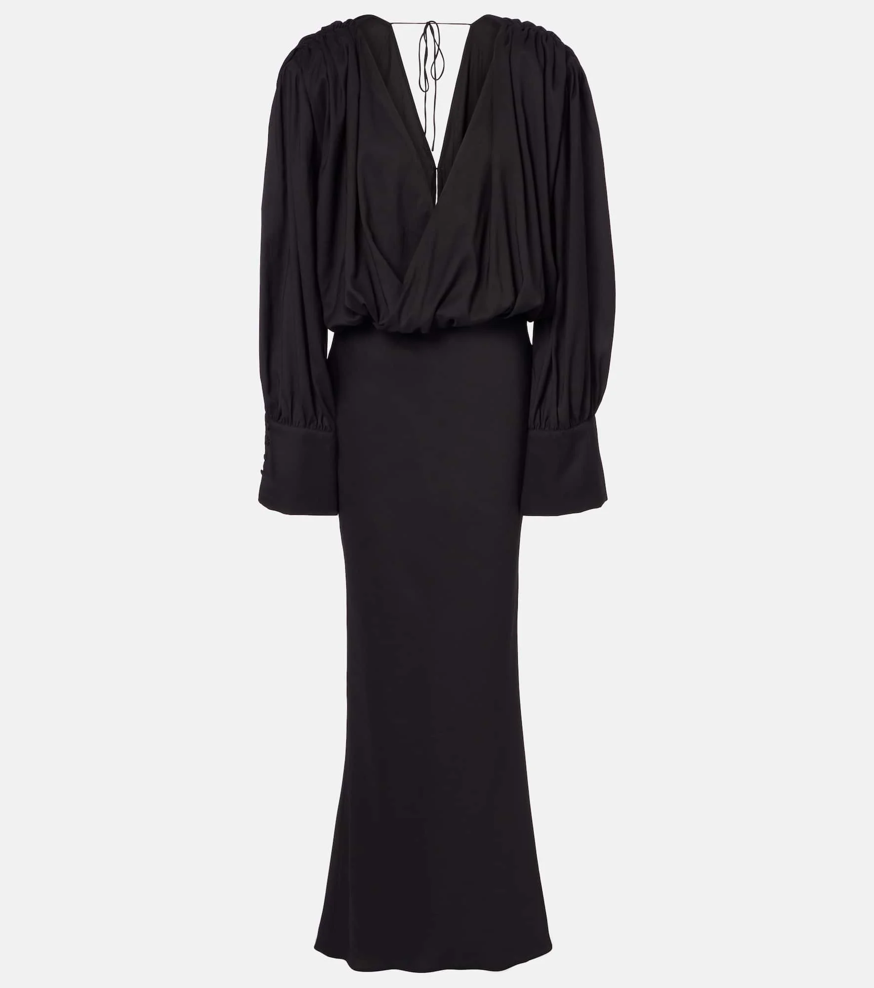 Savannah scarf-detail chiffon gown - 1