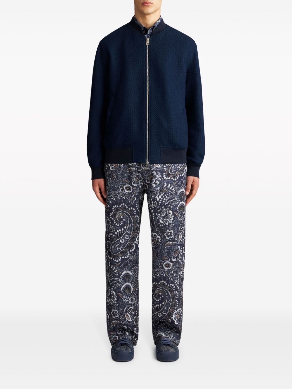 textured cotton bomber jacket - 3