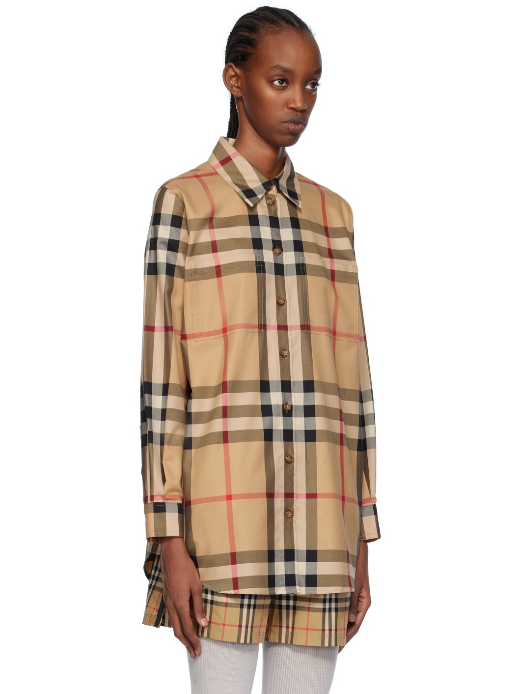 Beige Check Shirt - 2