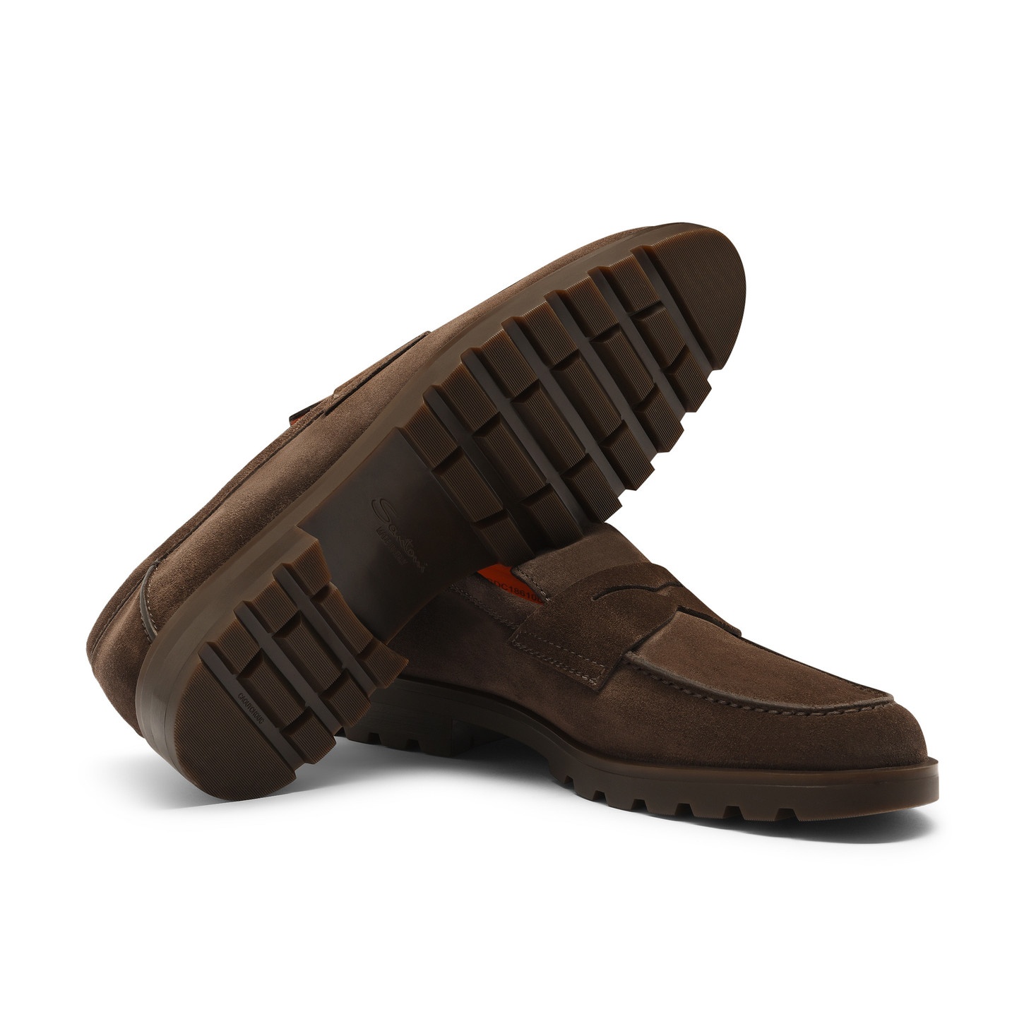 Men's dark brown suede penny loafer - 4
