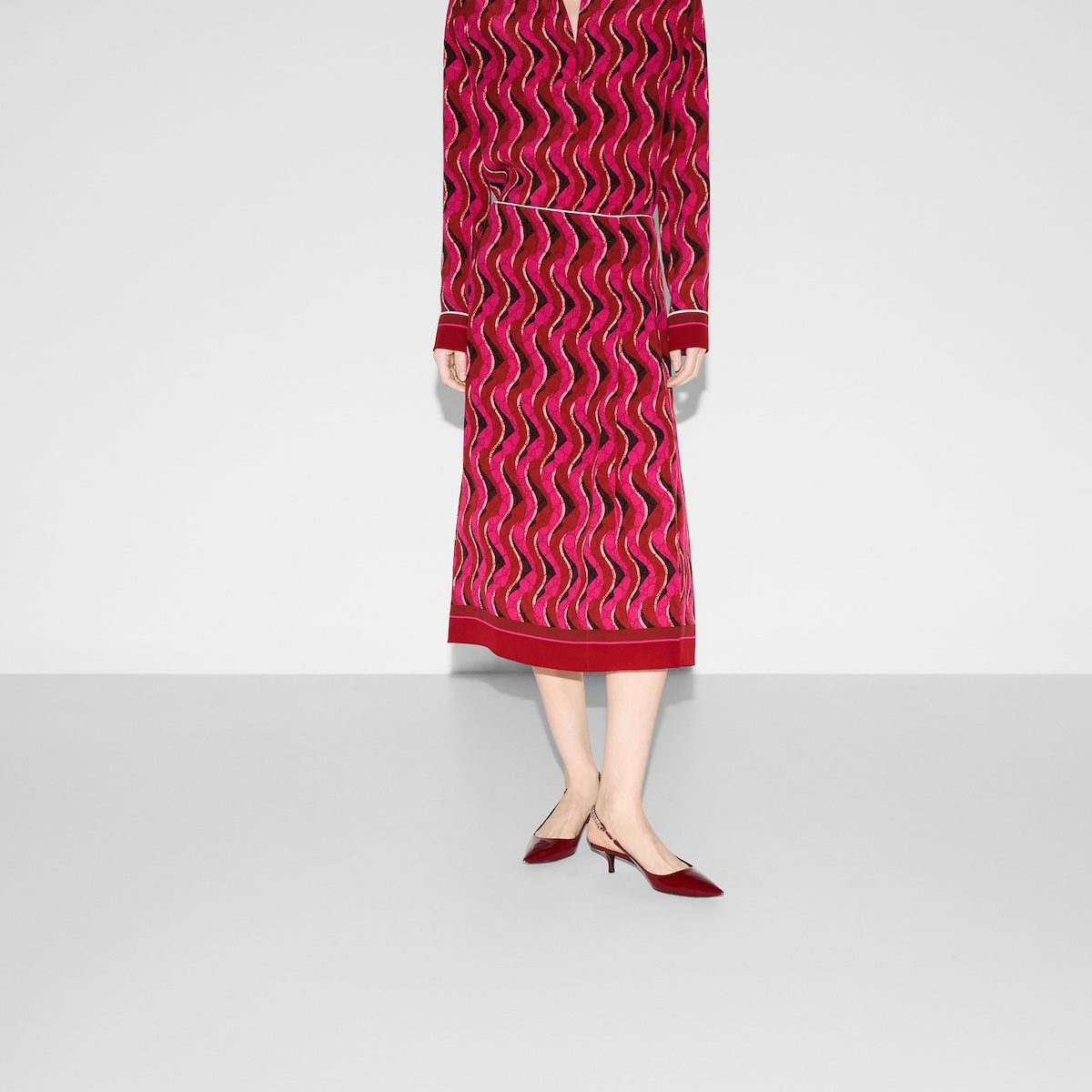 Printed silk pleated skirt - 3