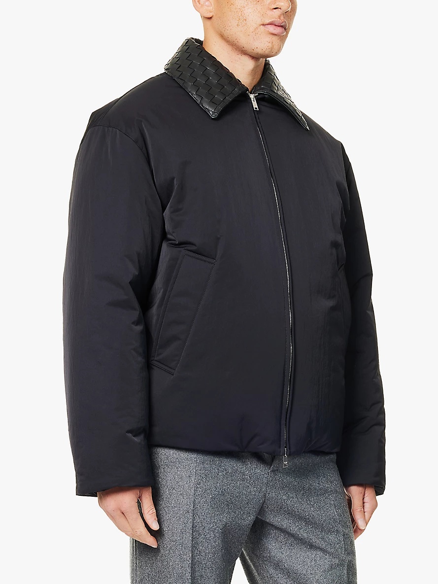 Intrecciato-collar puffer shell-down jacket - 3