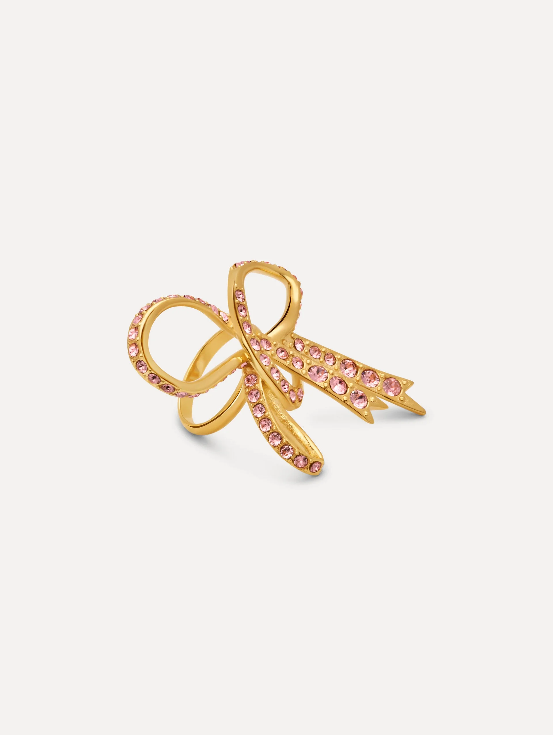 CRYSTAL PAVÉ THREADED BOW RING - 1