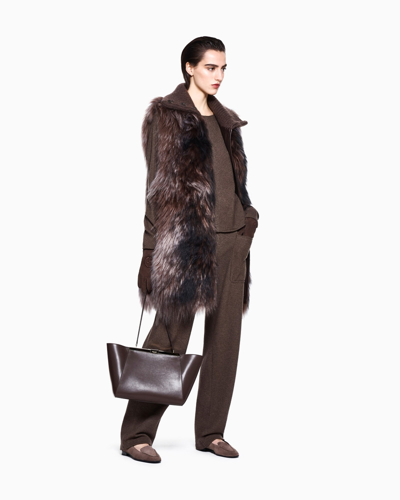 SHEARLING VEST WITH HIGH RIBBED CASHMERE COLLAR 2
