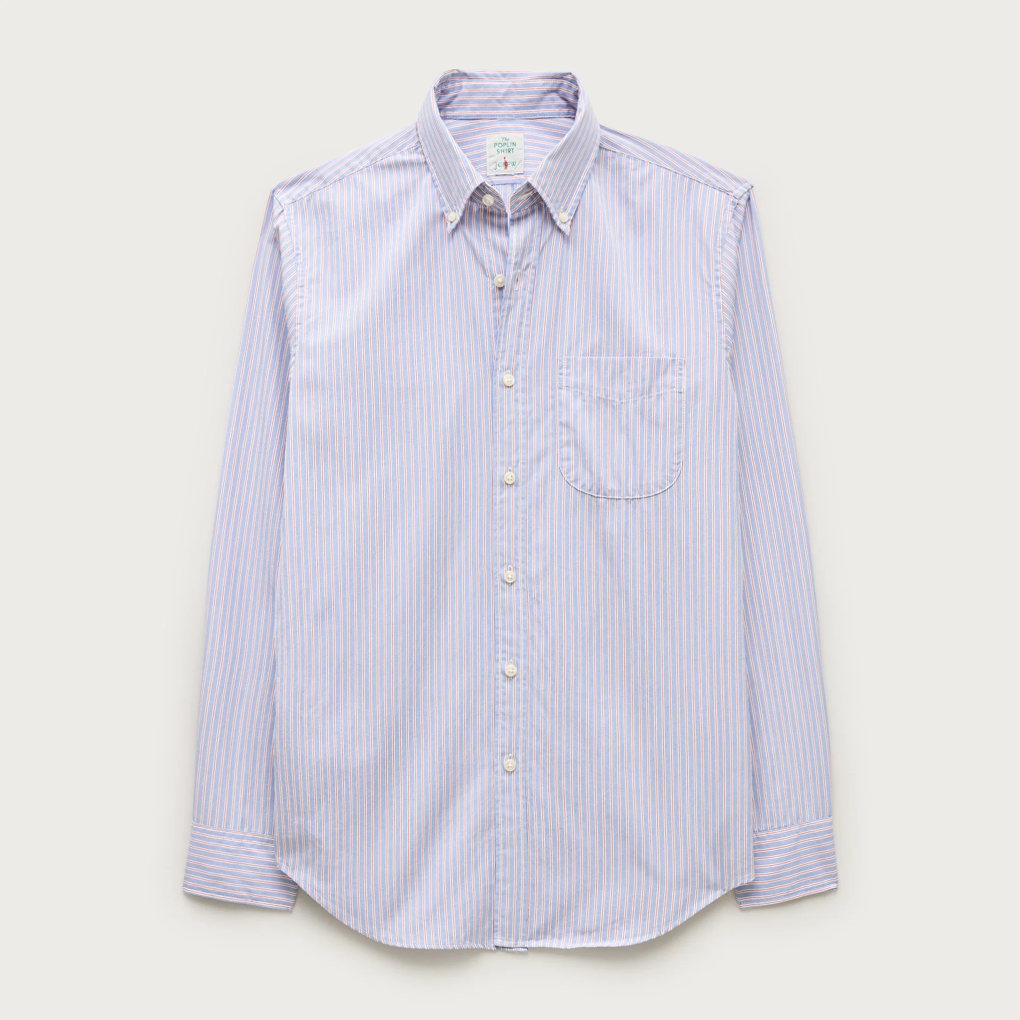 Poplin shirt with button-down collar - 1