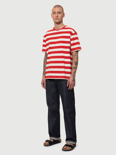 Nudie Jeans Uno Block Stripe Offwhite/Red outlook