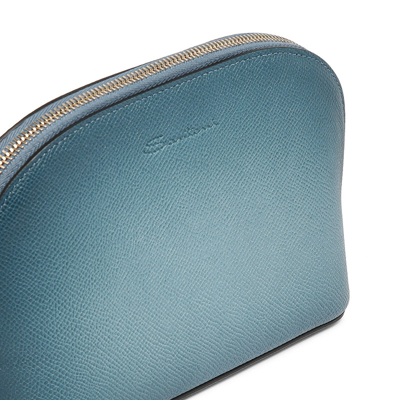 Light blue Saffiano leather pouch 5