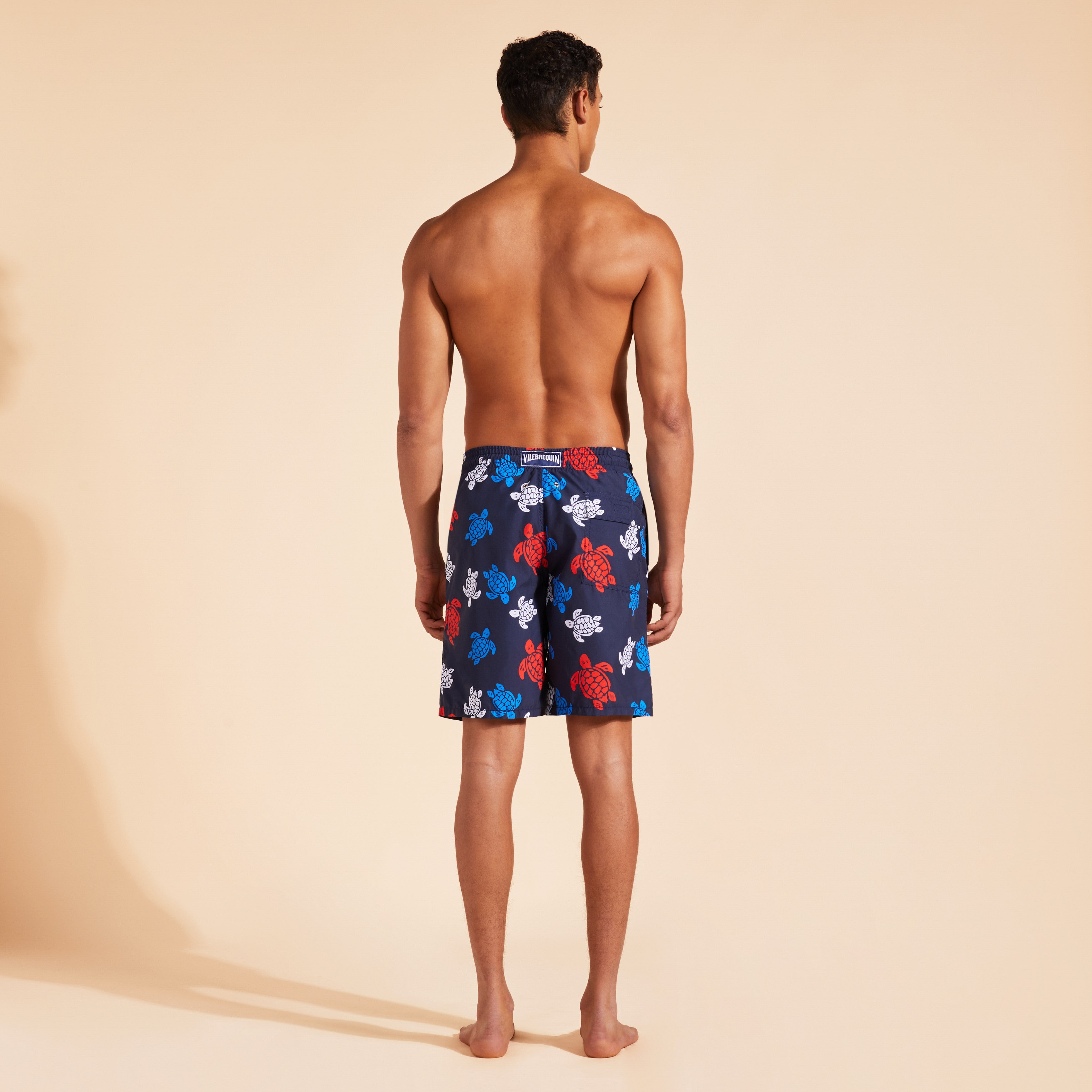 Men Long Swim Trunks Tortues Multicolores - 4