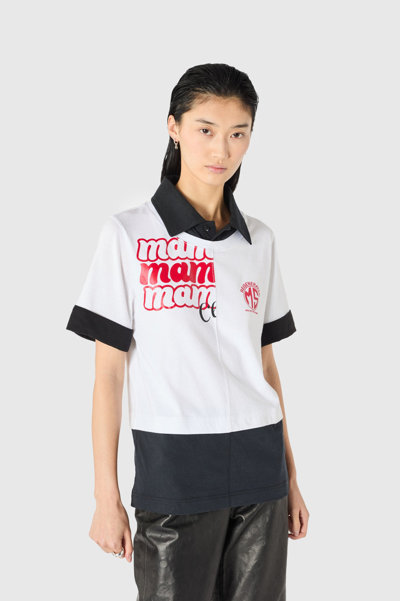 Upcycled jersey ss polo t-shirt 1