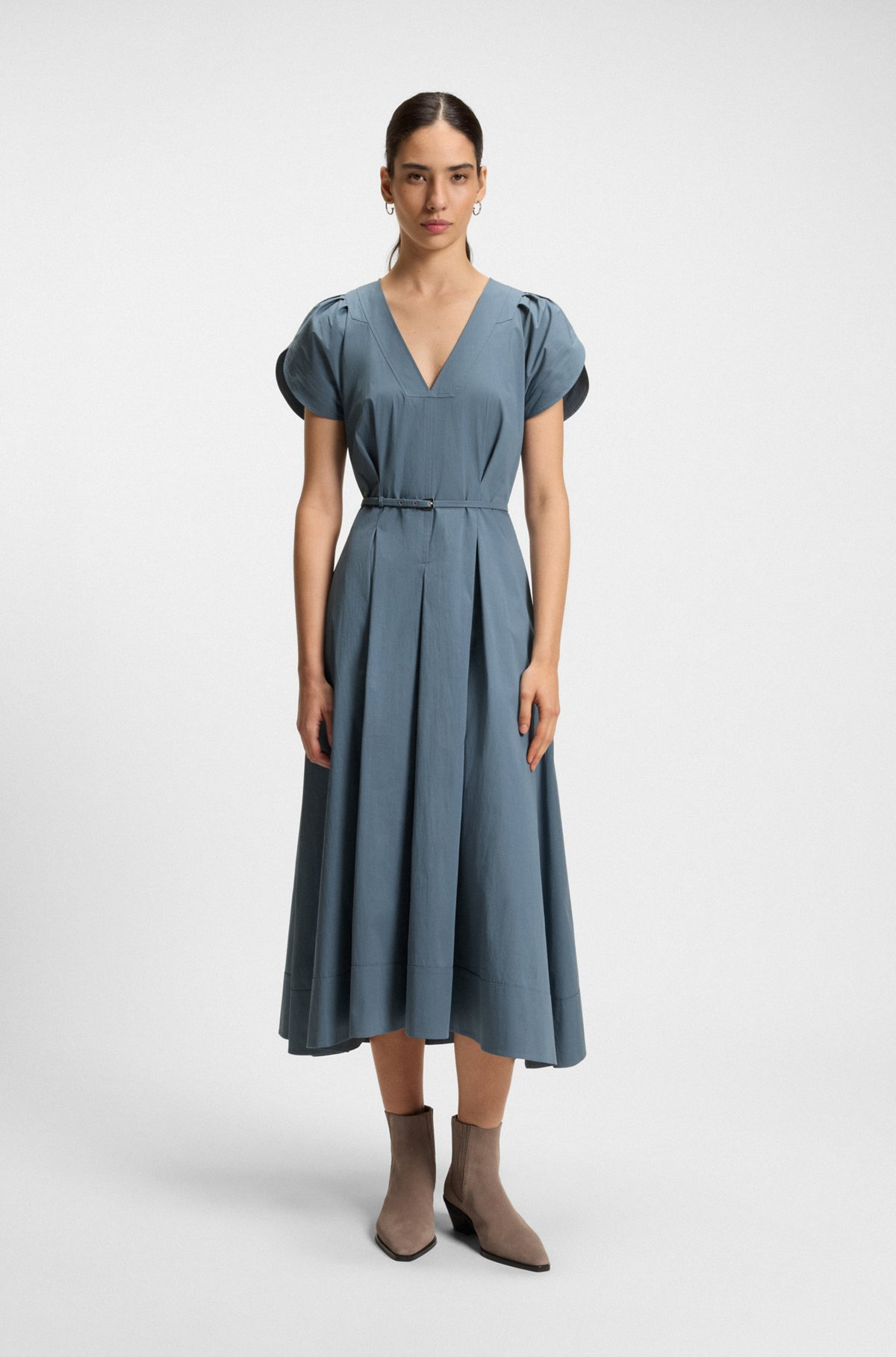 DRESS WITH BUCKLED BELT - 2