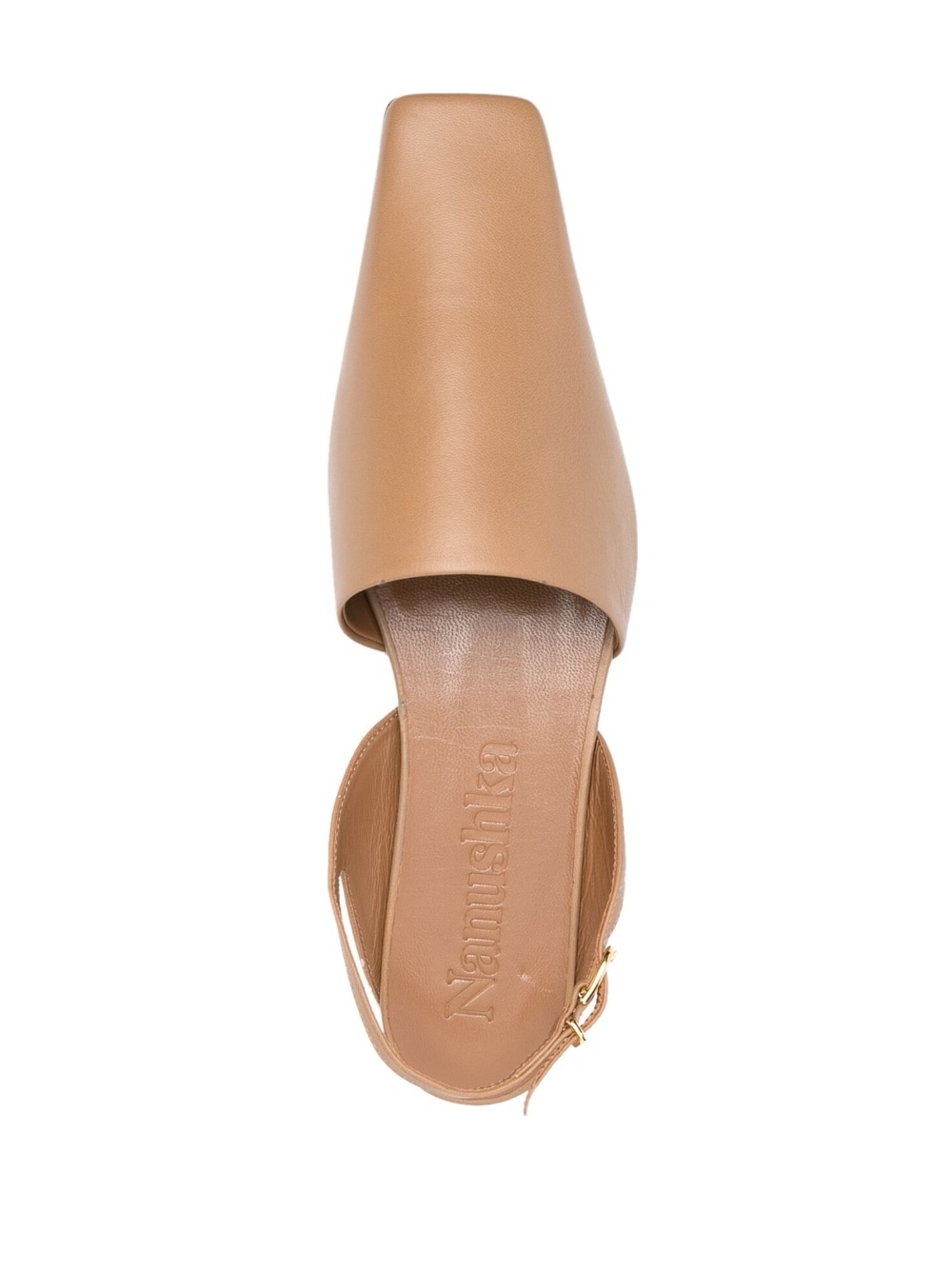 square-toe leather slippers - 4