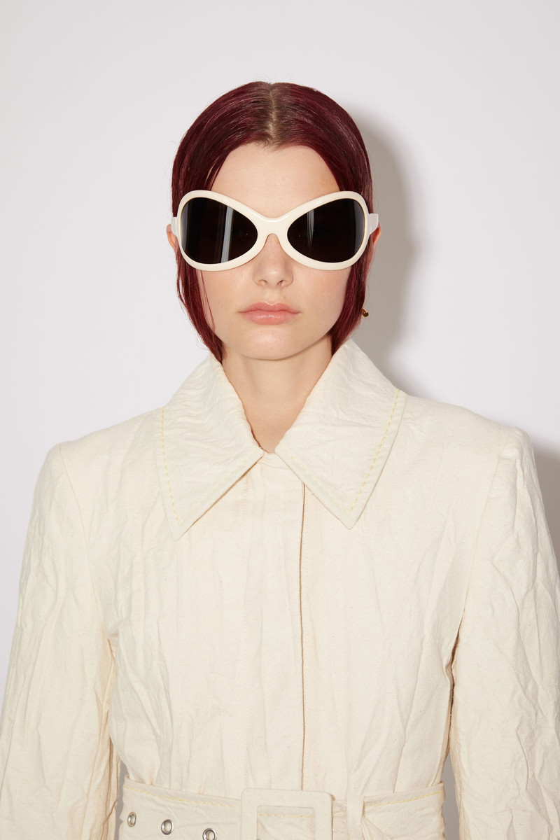 Crinkled twill coat - Ecru beige 6