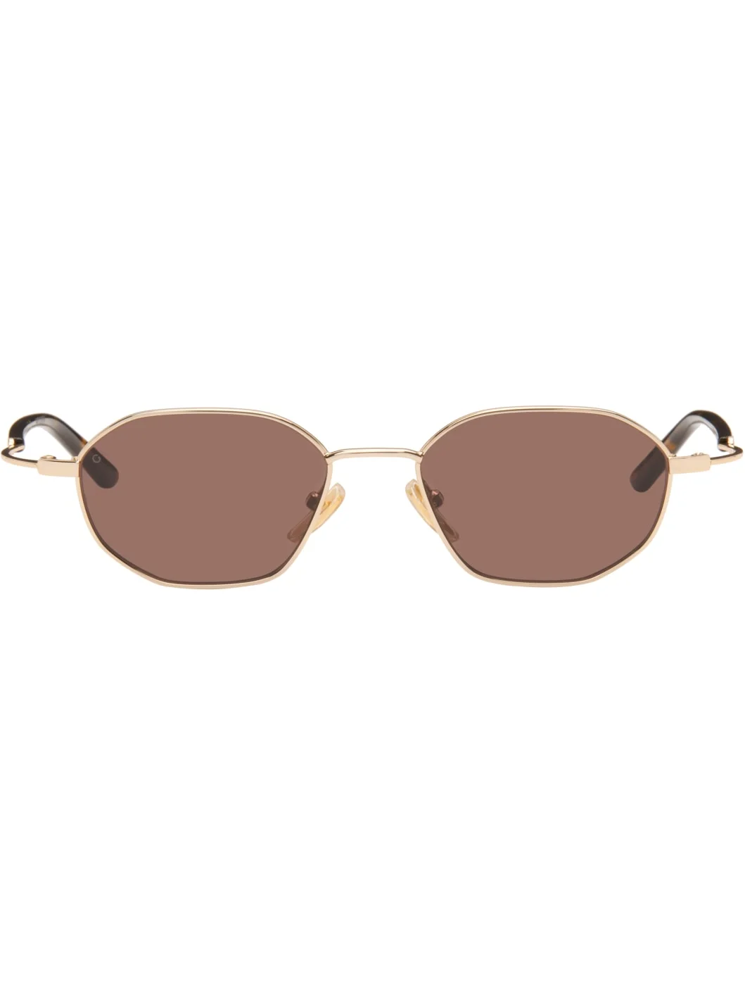 Gold Geometric-Frame Sunglasses - 1