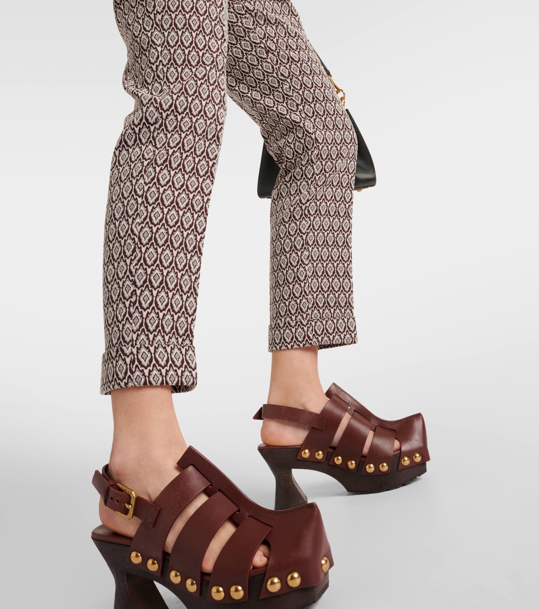 Printed cotton-blend cropped pants - 5