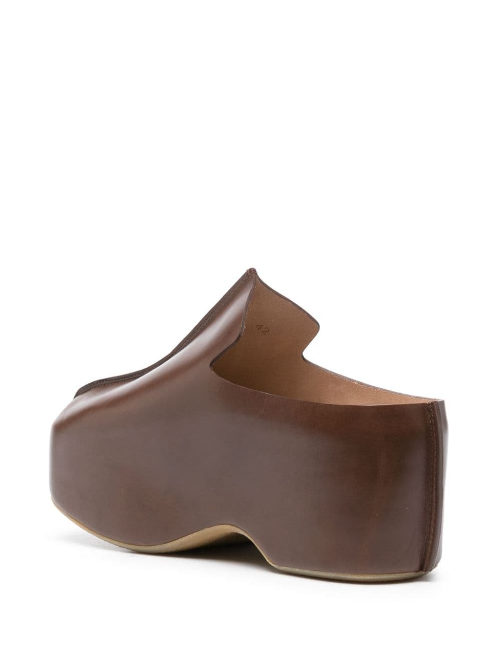 leather platform clogs - 3